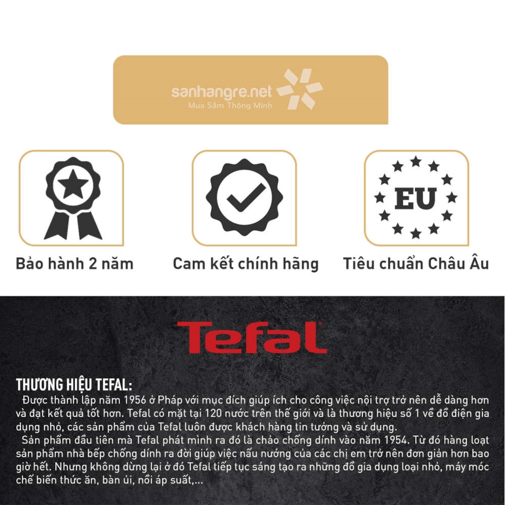 Chảo chiên chống dính sâu lòng Tefal Unlimited G2551902 size 28cm