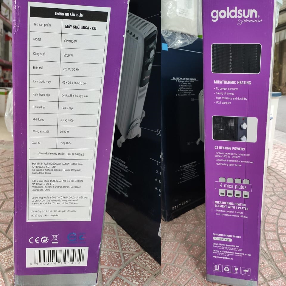 Máy sưởi Mica Goldsun Premium GPMH04M 2200W