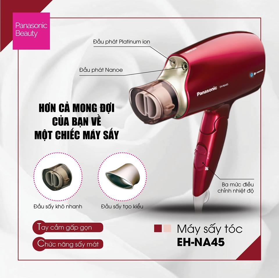 Máy sấy tóc dưỡng ẩm Nanoe Panasonic Thái Lan 1600W EH-NA45RP645 
