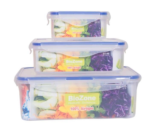 Bộ 3 hộp nhựa đựng thực phẩm BioZone BZ-3