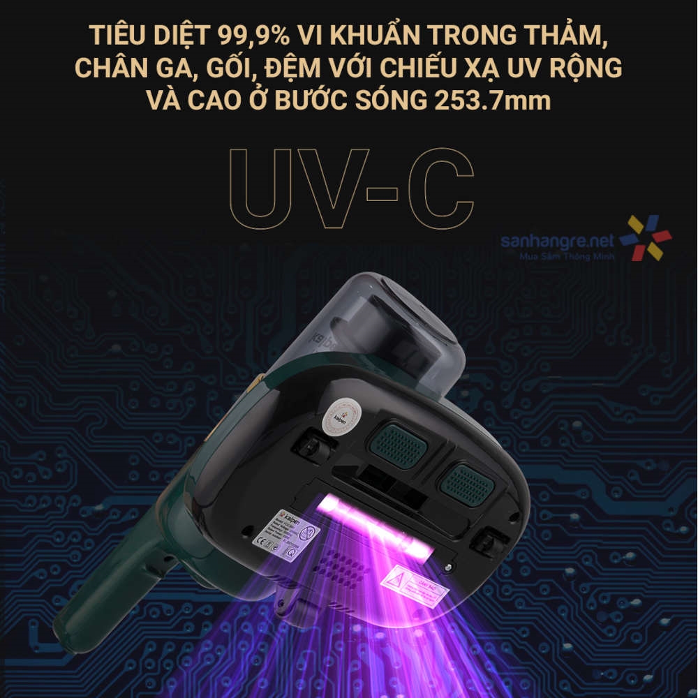 Máy hút bụi diệt khuẩn UV thông minh Kalpen VCK-3901 chính hãng, bảo hành 2 năm