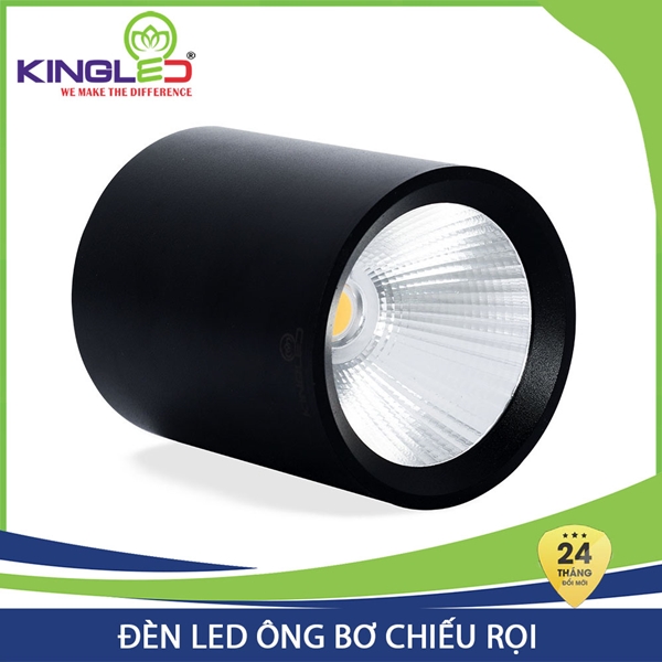 Đèn ống bơ chiếu rọi Kingled 7w vỏ đen (OBR-7)