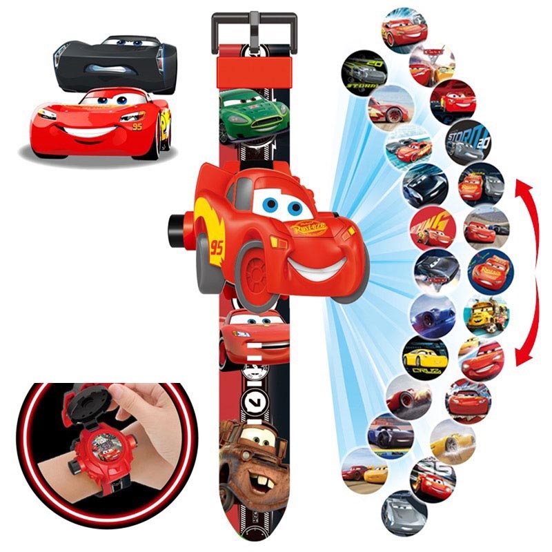 Đồng hồ điện tử chiếu 24 hình 3D Projector Watch Cars McQueen