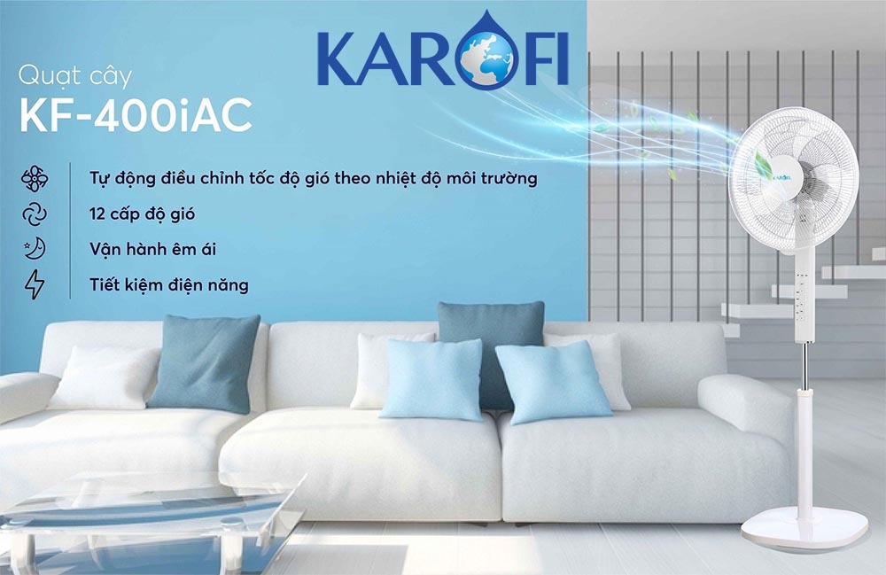 Quạt cây thông minh tự điều chỉnh tốc độ gió Karofi KF-400iAC