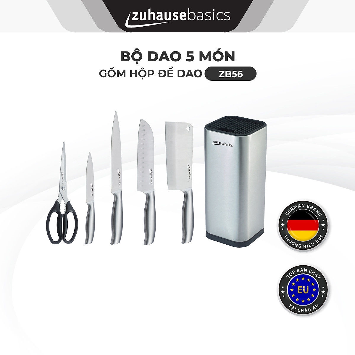 Bộ dao làm bếp 5 món sắc bén Zuhause ZB56